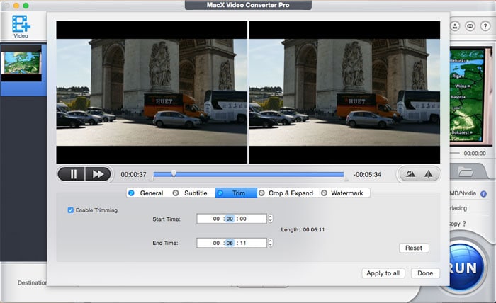 trim large video length